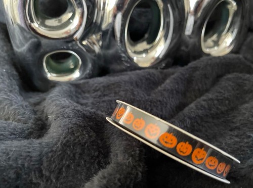 HALLOWEEN SPOOKY BOO! BAT GHOST WEB etc Grosgrain Ribbon - 9mm / 16mm - 5m reel - Picture 8 of 45