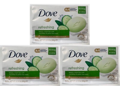 2 x DOVE Refreshing Beauty Cream Bar 4 x 90g (insgesamt 12 Riegel)