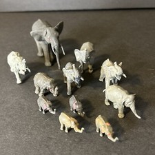 Lot of 11 Plastic Elephant Figures 1" to 4"