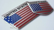 3D Metal American Flag Sticker Decal Emblems For Auto, Truck, Bike (Bundle Pack)
