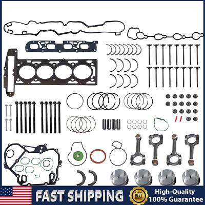 Engine Overhaul Rebuild Pistons Valves Seals Kit For Chevrolet Buick GMC 2.4L US