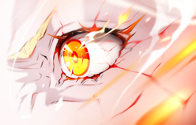 Anime girls digital art artwork 2d portrait yellow eyes Play Gaming Mat Desk