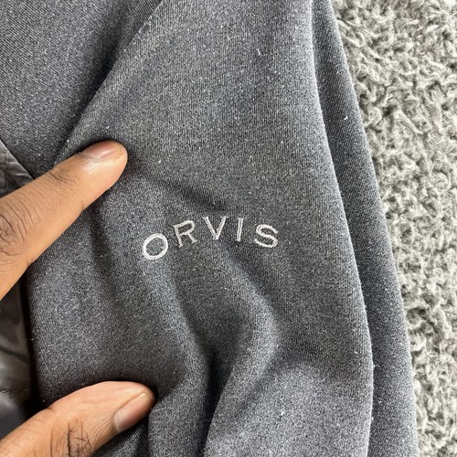 Orvis Jacket Gray Men’s Large Full Zip Pockets Puffer 879 Mock Neck Coat Causal - Picture 7 of 15