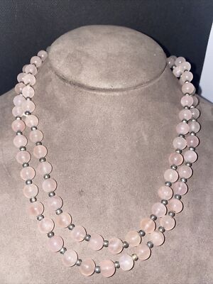 Rose quartze Beaded Necklaces Beads Stones vintage pink