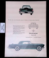 1956 Ford Motor Co Continental Mark II Inconspicuously Important Print Ad 47104