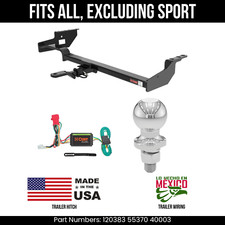 For 98-08 Subaru Forester Trailer Hitch 4 Pin Wiring 2 Ball Excl Sport Curt Tow For 98-08 Subaru Forester Trailer Hitch 4 Pin Wiring 2 Ball Excl Sport Curt Tow