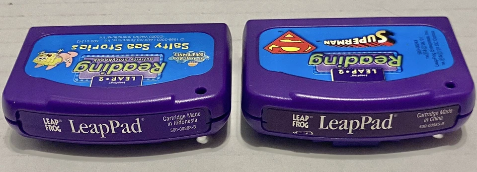 LeapFrog Pad 2 Cartridges Reading SpongeBob/Superman Books Scooby Doo/Monsters - Image 2 of 3