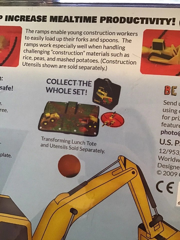 Plato de construcción de alimentación constructiva para niños pequeños bebés niños comida naranja 9" hecho en EE. UU. Foto 3 de 3