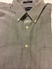 Chaps wrinkle free button down shirt size 16-16.5 32/33 light gray