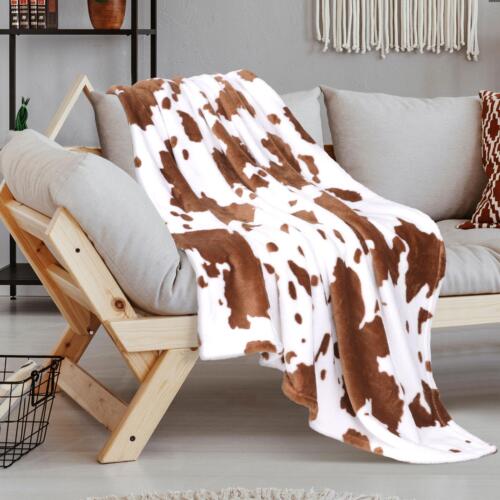 300GSM Flanell Fleece Überwurf Decke Kuh Struktur Weich Sofa Couch - Bild 5 von 9