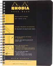 Rhodia Wirebound Graph Paper Notebook in Black - 6 x 8.25 - NEW