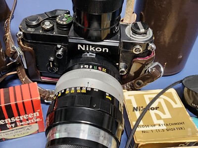 Nikon F2 eye level ブラック Nikon F2 Eye Level Black 35mm Camera + Pre-AI Nikkor 200mm f/4 DW