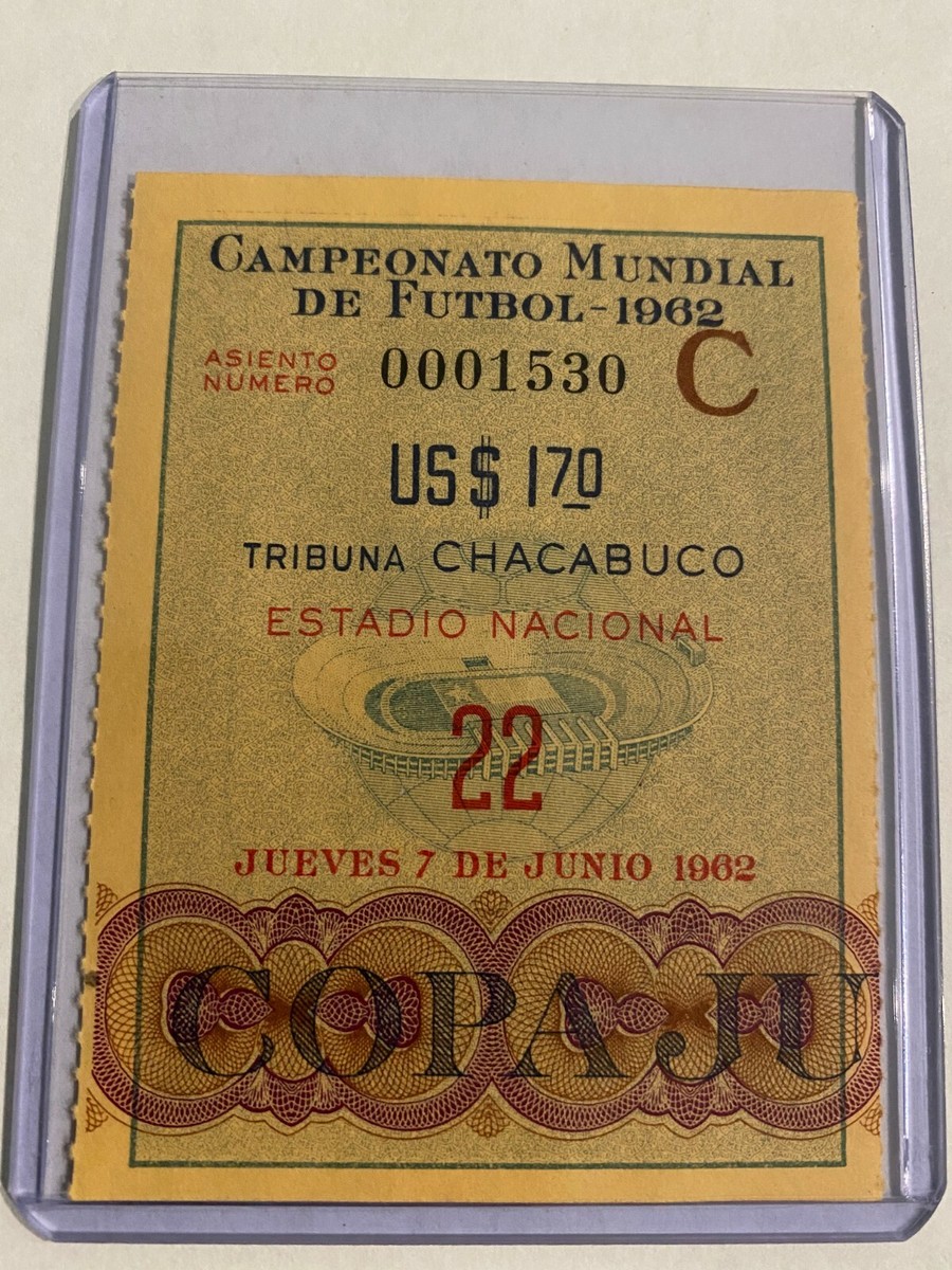 RARE VINTAGE 1962 FIFA WORLD CUP CHILE TICKET STUB ITALY VS