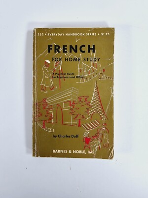 French For Home Study 1955 Barnes & Noble Vintage Paperback 26 Lessons School