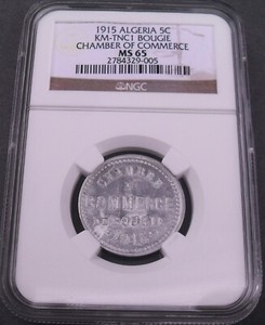 1915  Algeria 5C ,  NGC MS 65 , nice GEM coin          # 1678,  #51-6