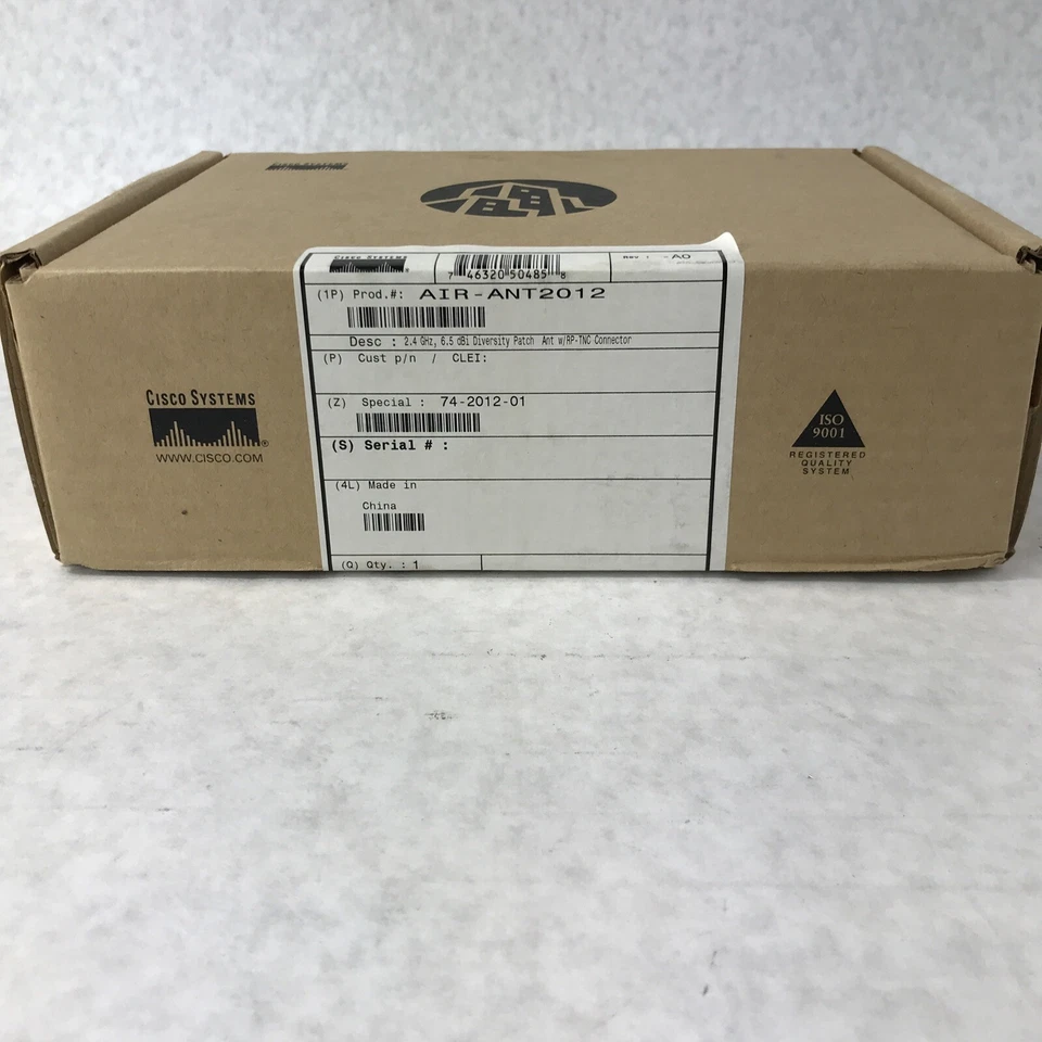 Cisco Systems AIR-ANT2012 2.4GHz 6.5dBi Diversity Patch Ant w/ RP-TNC Connector - Image 3 of 4