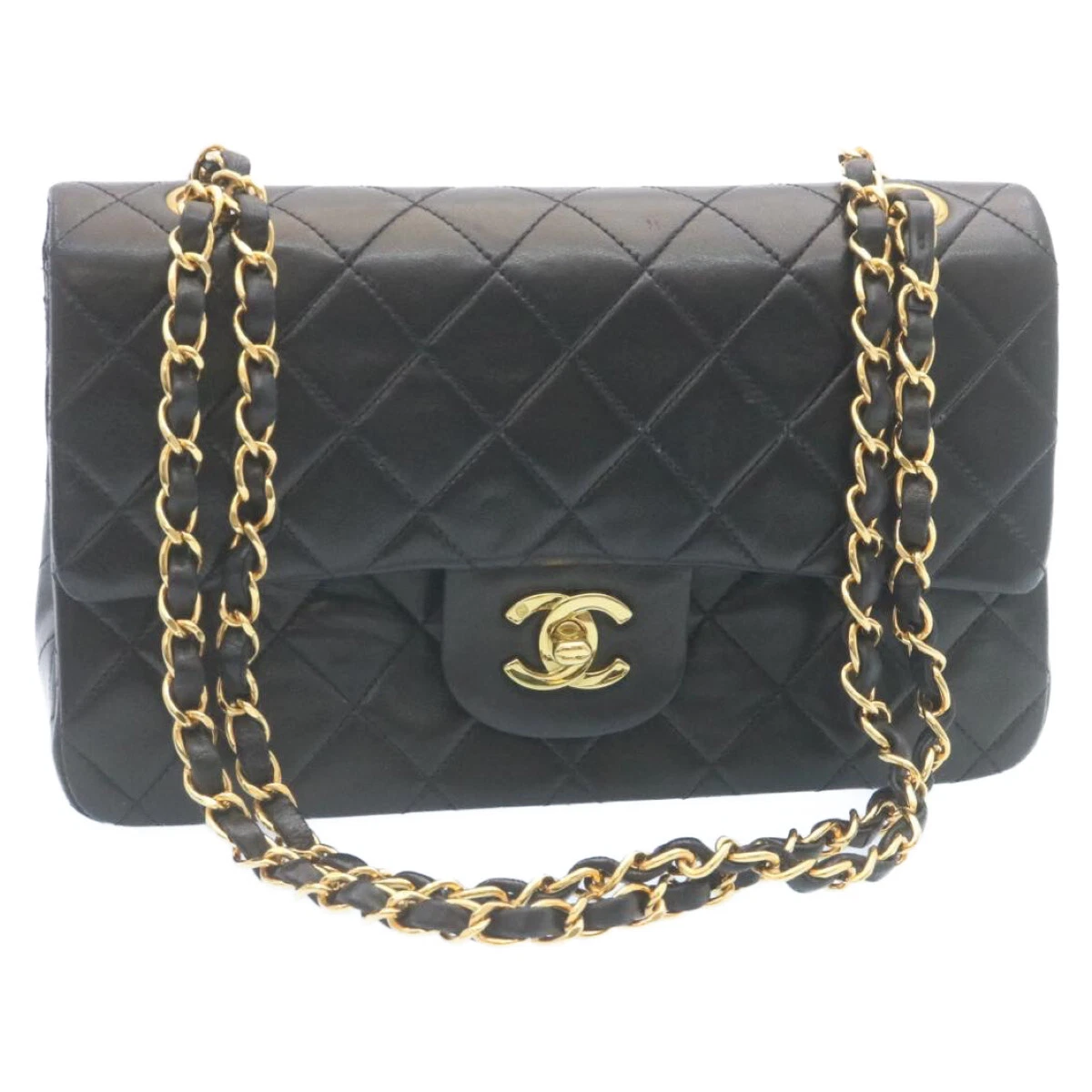 Chanel Vintage Black Jumbo Classic Flap Bag 24k GHW Lambskin Large CC