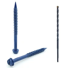 1/4" x 2-3/4" Hex Head Diamond Tip Concrete Screws To Anchor Masonry, Block & Br