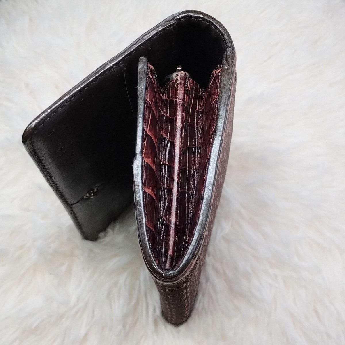 小物 Old Celine Macadam Long Wallet Vintage CELINE Macadam logo embossed long wallet purse brown