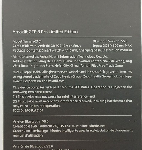 AmazFit GTR 3 Pro Limited Edition Smart Watch Model A2161 Sealed - Photo 6 sur 7