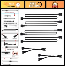 RGB Extension Cable for Rock Lights - 4PCS 2ft Waterproof 4PIN Y Splitter for LE