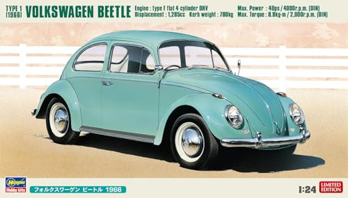 Hasegawa 1/24 Scale Volkswagen Beetle Type 1 1966 Plastic Model Kit 20732