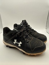 Under Armour Youth Leadoff Baseball Cleats Black White Size 12K For Kids Sports