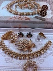 Vintage Jewelry for Repairs. All Signed. 9 Items Trifari, Lisner. Pearl, Gold!!
