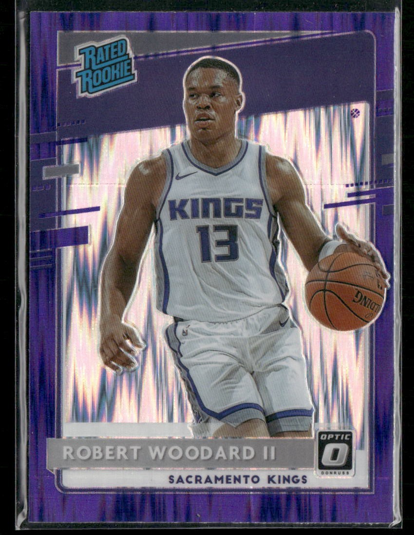 2020-21 Donruss Optic Robert Woodard II RC Purple Shock #187 Sacramento Kings