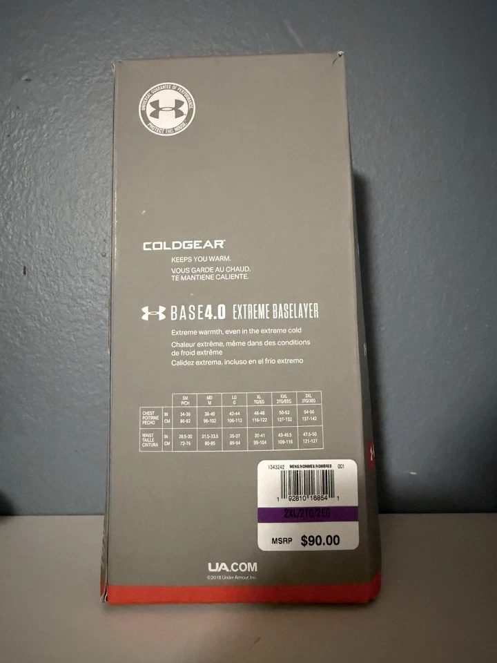 Camisa Under Armour Para Hombre UA ColdGear Base 4.0 1/4 Cremallera Capa Base Talla 2XL Foto 3 de 4