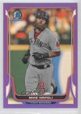 2014 Bowman Chrome Purple Refractor 29/150 Mike Napoli #197 0b3