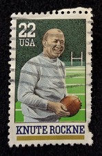 1988 USPS Scott #2376 - 22 Cent - Knute Rockne - Used