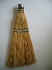 Vintage Wire Wrapped 11" Straw Whisk Hand Broom Blue Thread Fits Rite Brand