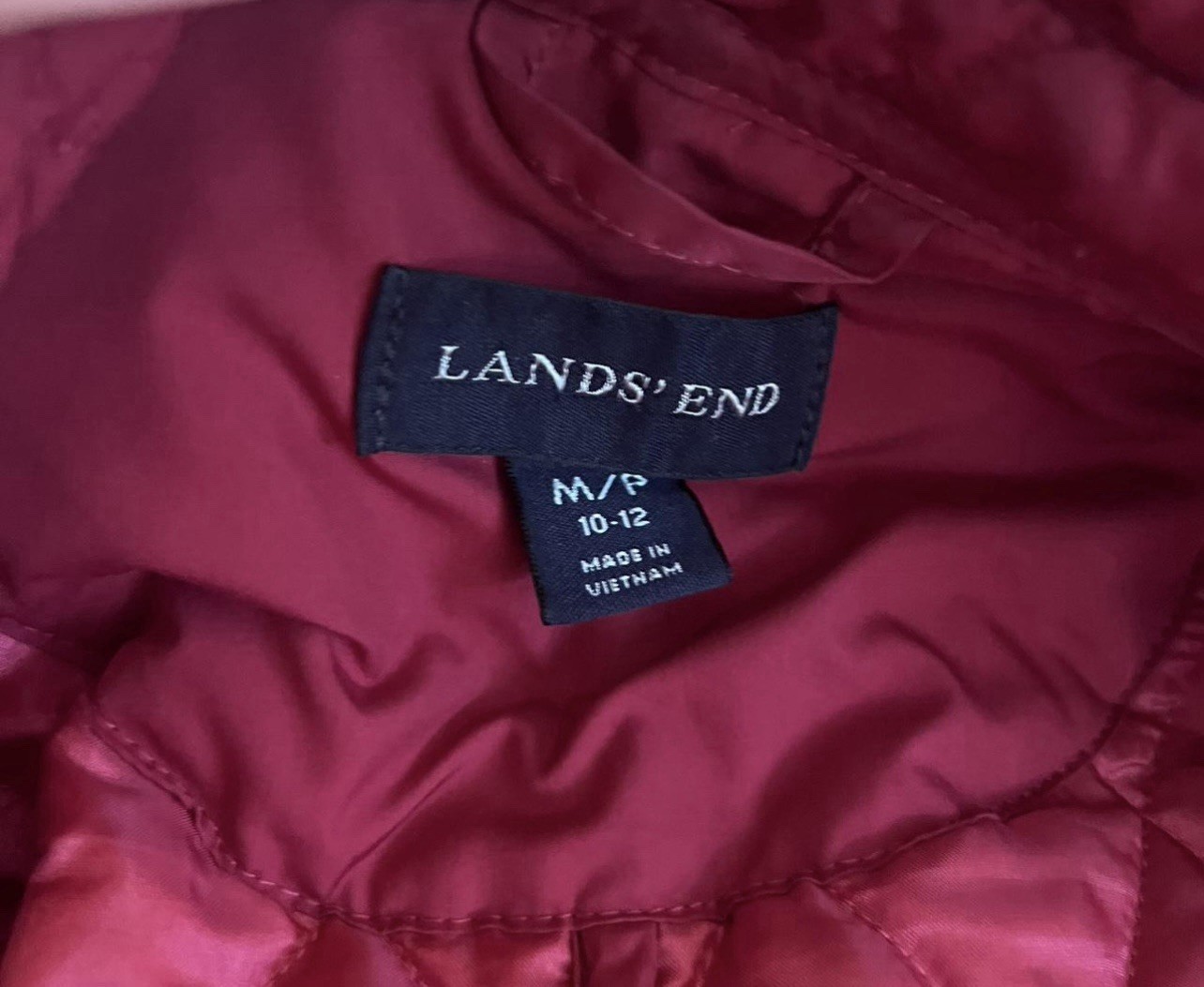 Lands End Quilted Raspberry Color Jacket Size Med… - image 6