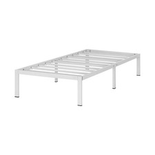 i-flair® Gästebett Metallbett Einzelbettgestell SAPPHO WHITE mit Stauraum