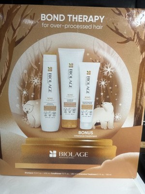 BIOLAGE Bond Therapy SHAMPOO, CONDITIONER, TREATMENT Gift Set BOXED
