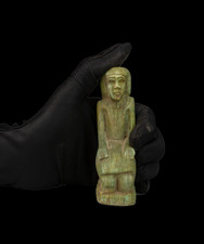 Authentic Ancient Egyptian Antique Akhenaten Seated Statue Stone Figure BC