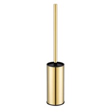 Toilet Brush Holder Gold, Stainless Steel 304 Gold Round Freestanding Toilet ...