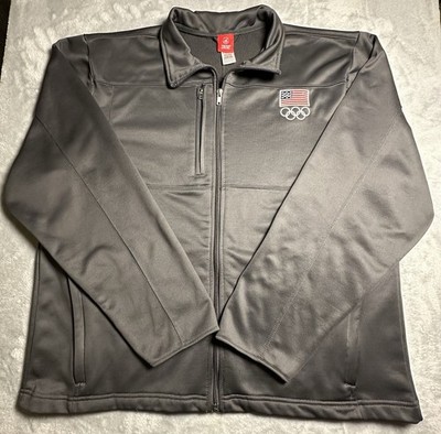 US Olympic Committee Team Jacket Mens XL Silver Gray Full Zip