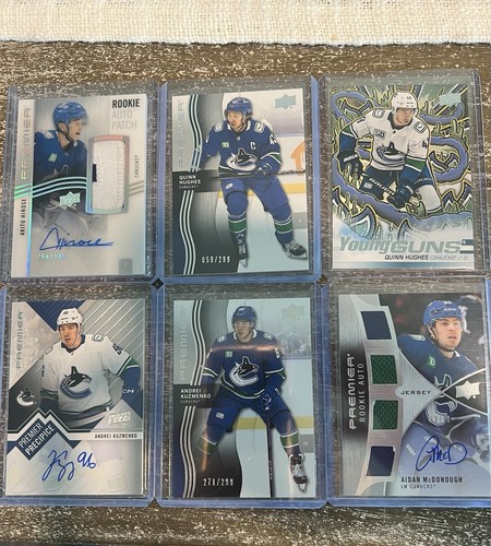 Vancouver Canucks Lot (6) - Hirose, Hughes (x2), Kuzmenko (x2), McDonough