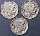 1935-P-D-S 5C BUFFALO NICKELS (3)  KM# 134 Grade: VG and Better  A7283