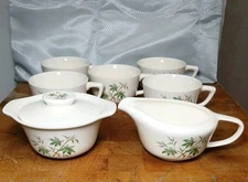 Vintage 5 Tea/Coffee Cups Creamer/Sugar Bowl Set 