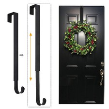LBSUN Wreath Hanger, Adjustable Over the Door Hanger Black
