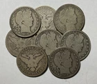 8 Pc  Barber Half Dollar Nice Original Good+ All Different