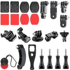 KUANVE Universal Action Camera Accessories Kit: Curved/Flat Mount, Quick Rele...