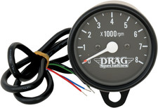 Drag Specialties 2.4 Black Face Mini Electronic Tachometer For Harley
