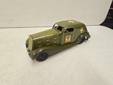 Vintage 1930s Louis Marx Tin Litho War Dept Department Friction Siren Ambulance