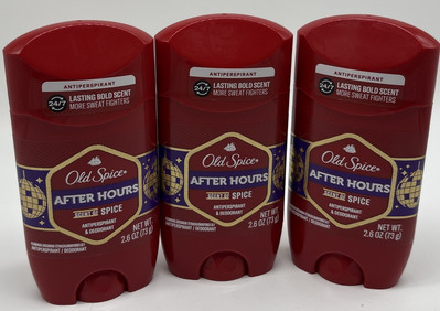 3x Old Spice After Hours Scent Of Spice Antiperspirant Deodorant 2.6 Oz EXP 4/26