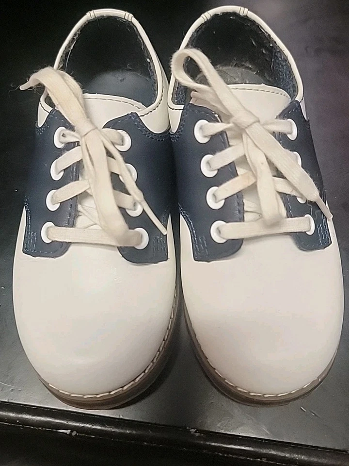 Zapatos de montar Stride Rite blanco azul con cordones talla 7,5 M Foto 2 de 4