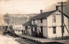Canada CPR Train Station 1911 Nakusp British Columbia RPPC Photo Postcard COPY